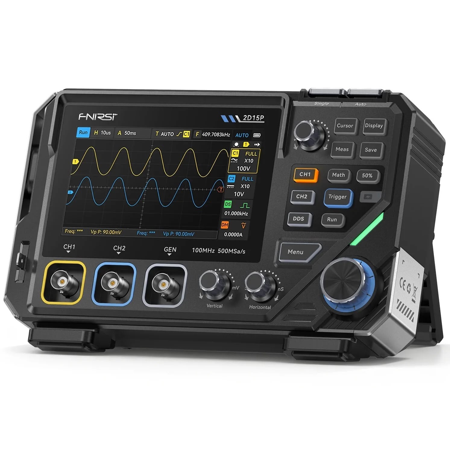 Osciloscopio de 2 canales 100 MHz, 3 en 1 Fnirsi 2D15P-1