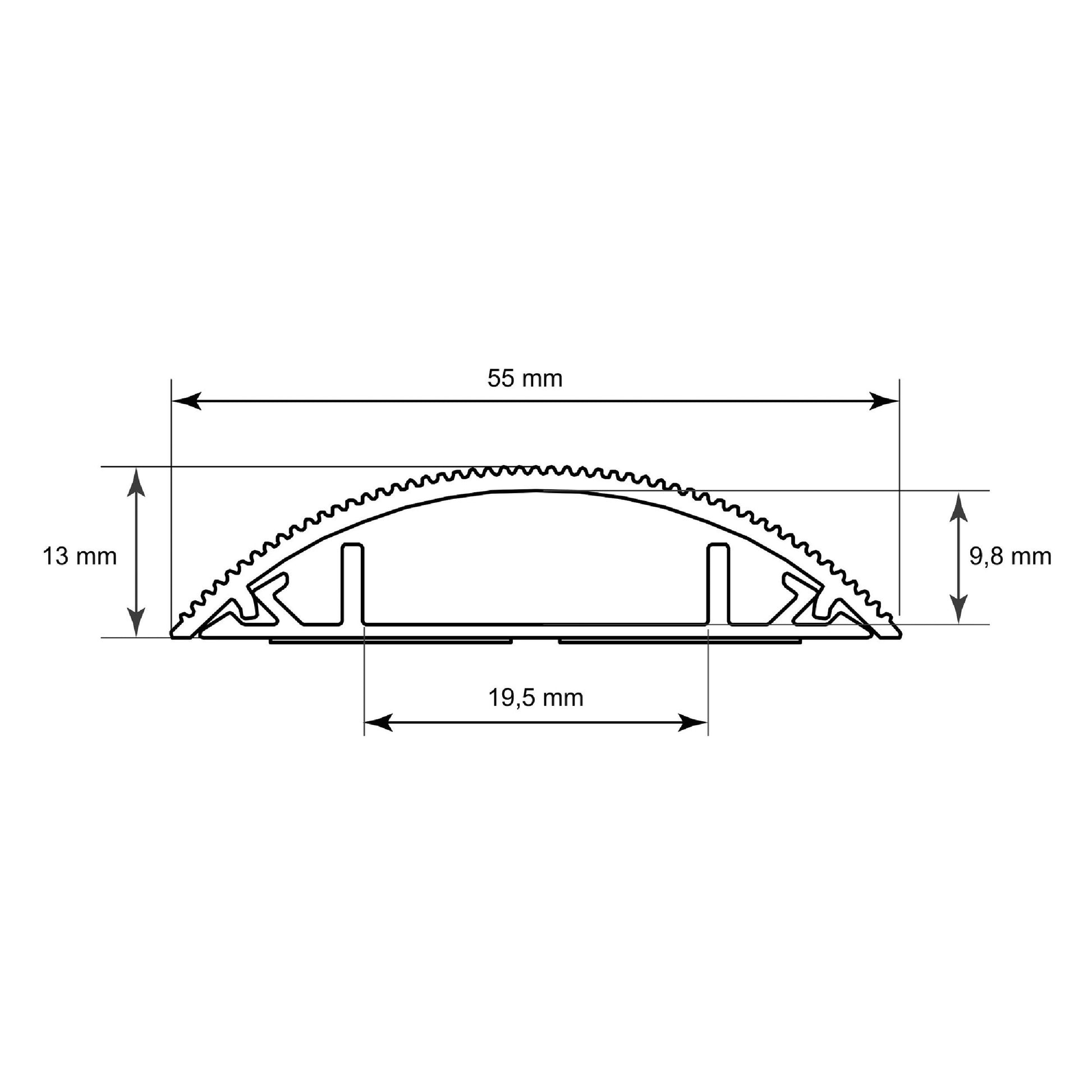 Canaleta de aluminio de 1m-2