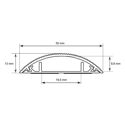 Canaleta de aluminio de 1m-2