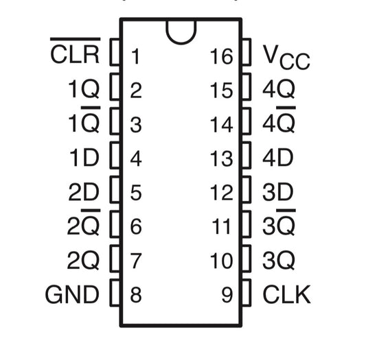 Flip-Flop D SN74HC175N - original Ti-2