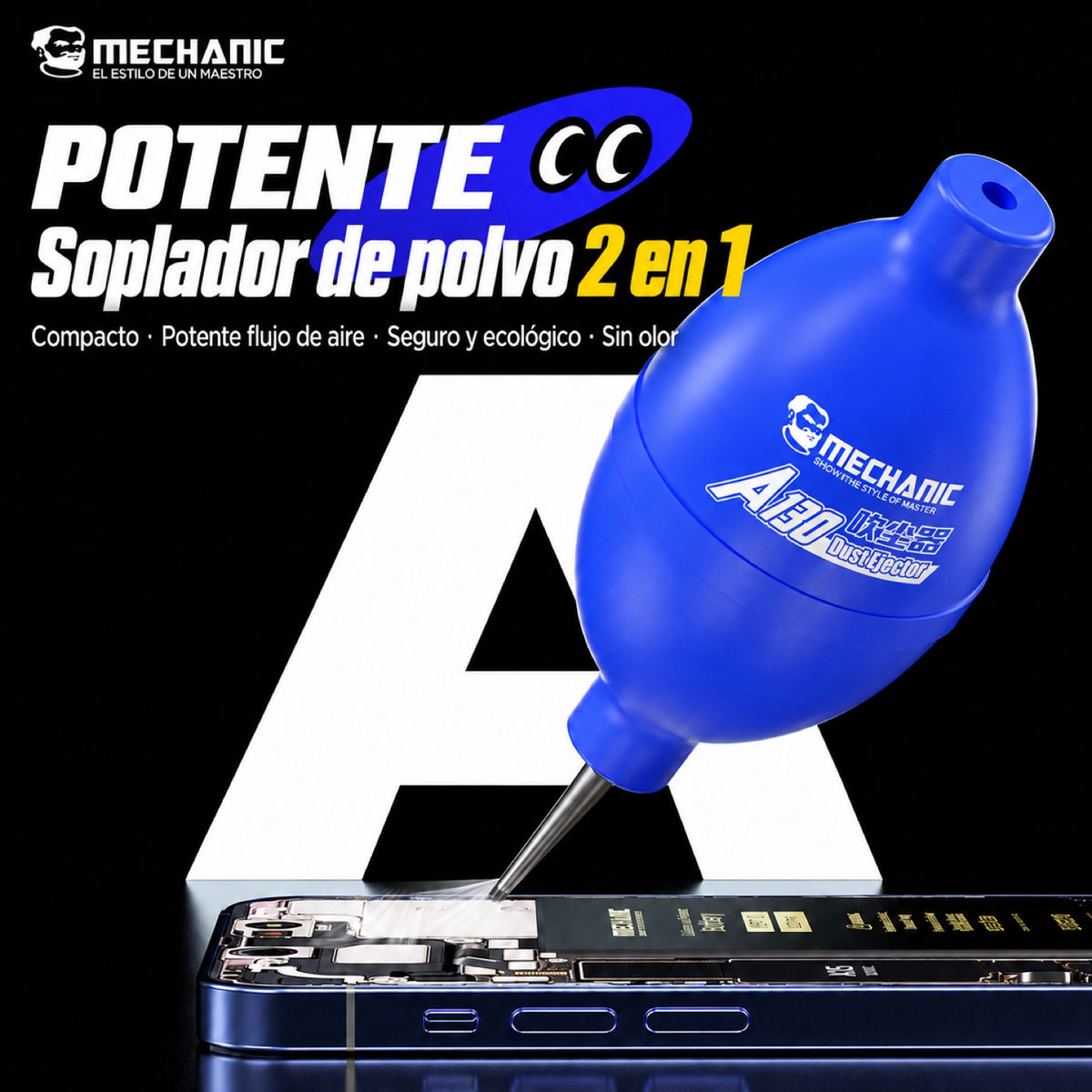 Soplador Mechanic A130 de 160 mm para polvo y partículas-2