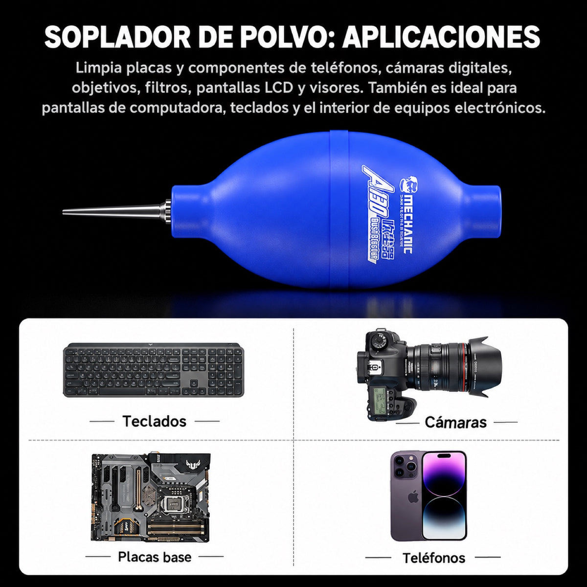 Soplador Mechanic A130 de 160 mm para polvo y partículas-5