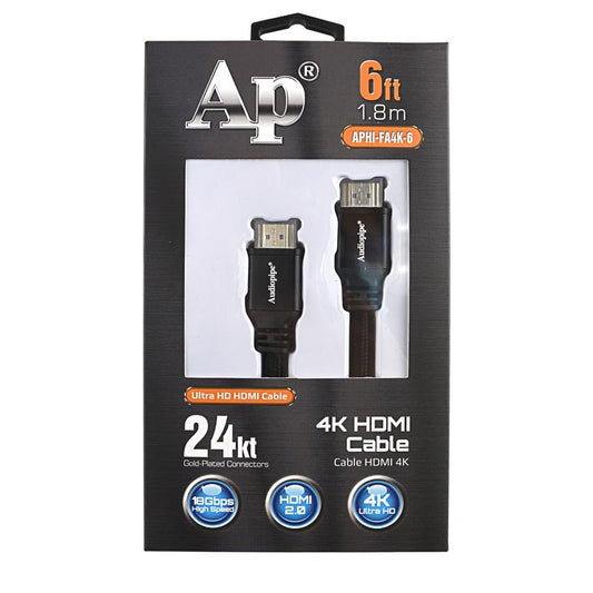 Cable Audiopipe HDMI a HDMI 4K de 3.6 m con conectores de oro-2