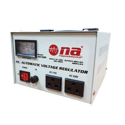 Regulador de voltaje N.A. 500W con conexiones tipo tomacorriente-1
