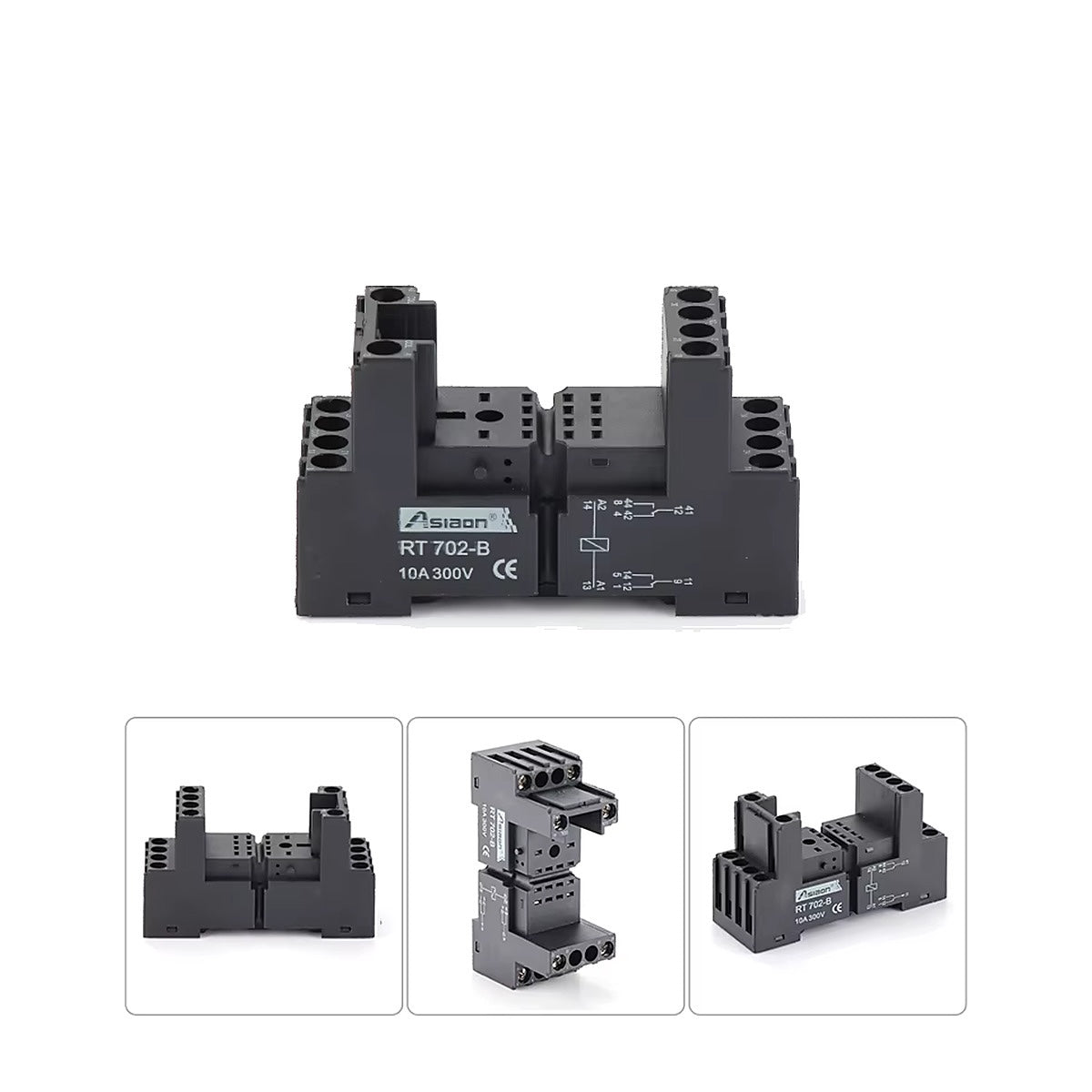 Base Asiaon para relé de 8 espigas riel din RT702-B-1