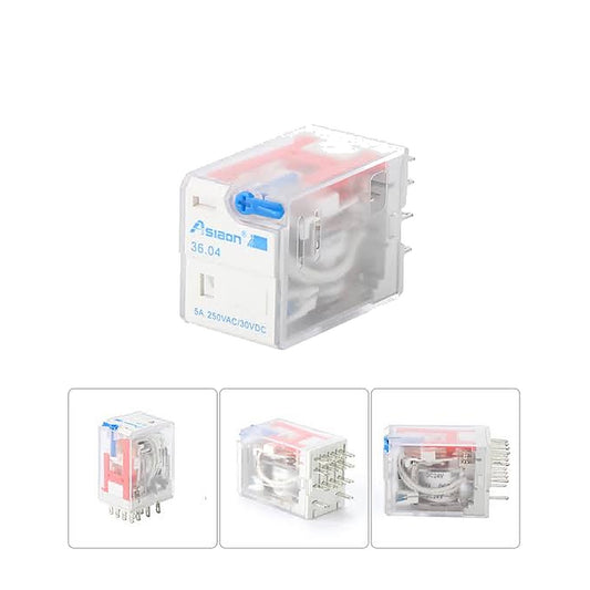 Relé Asiaon de 8 espigas 5A con bobina de 240 VAC 36.02-240A-1