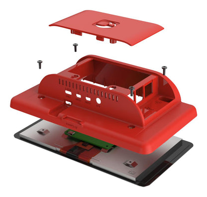Carcasa de plástico para Raspberry Pi 4 y pantalla touch de 7" - rojo-3