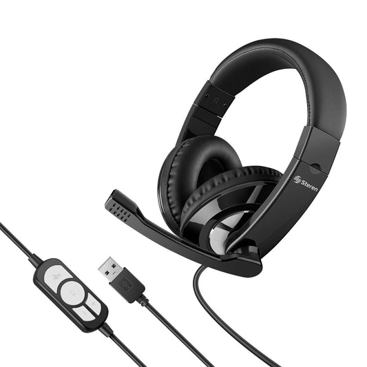 Headset USB multimedia con micrófono y volumen-1