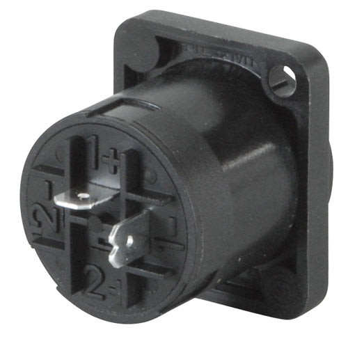 Conector Neutrik Speakon hembra de 2 vías, cuadrado para chasis-2