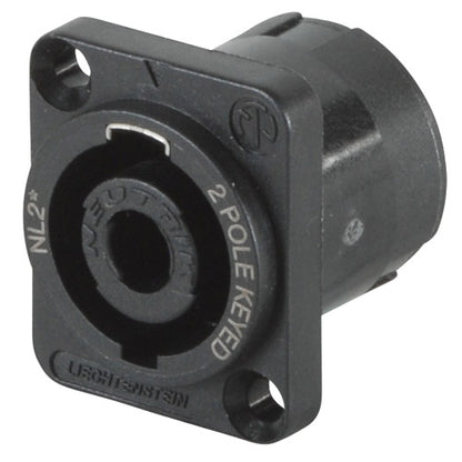 Conector Neutrik Speakon hembra de 2 vías, cuadrado para chasis-1