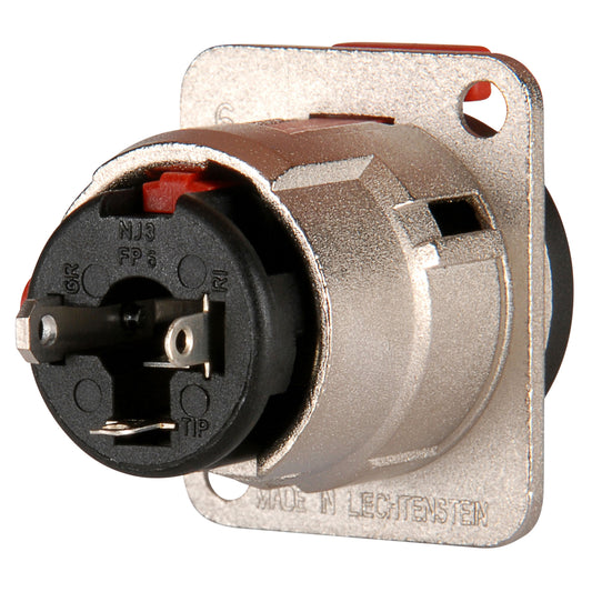Conector de audio N.A. de 6.3 mm estéreo hembra, para empotrar-2