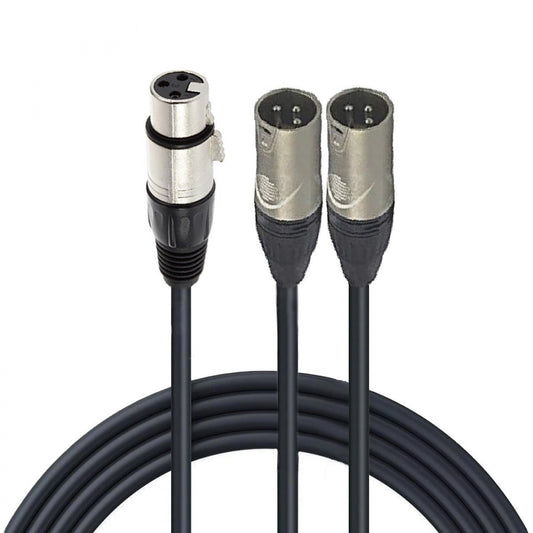 Cable de audio en Y Zebra de XLR hembra a 2 x XLR macho de 90 cm-1
