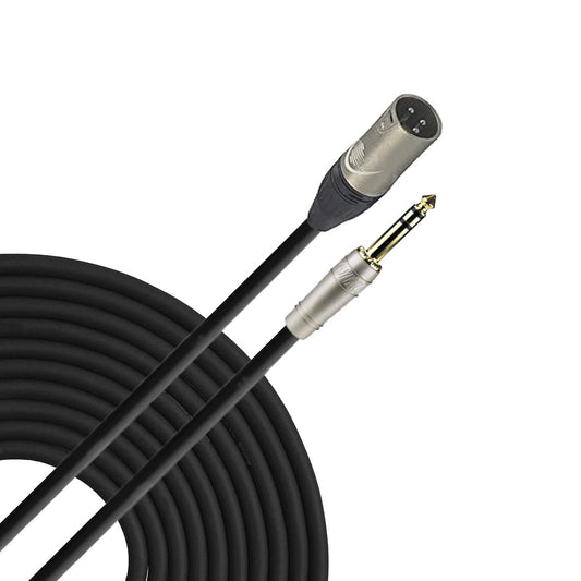 Cable de audio Zebra de 6.3 mm estéreo a XLR macho calibre 24 de 7.5 m-1