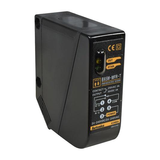 Sensor fotoeléctrico Autonics retrorreflectivo 5 m relé 24-240V BX5M-MFR-T-1