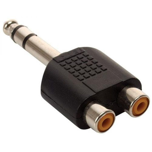 Adaptador N.A. de 6.3 mm macho estéreo a dos RCA hembra-1