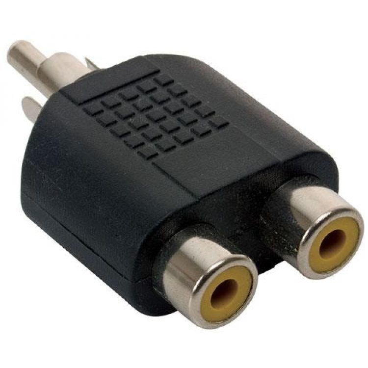 Adaptador N.A. de 2 RCA hembra a RCA macho-1
