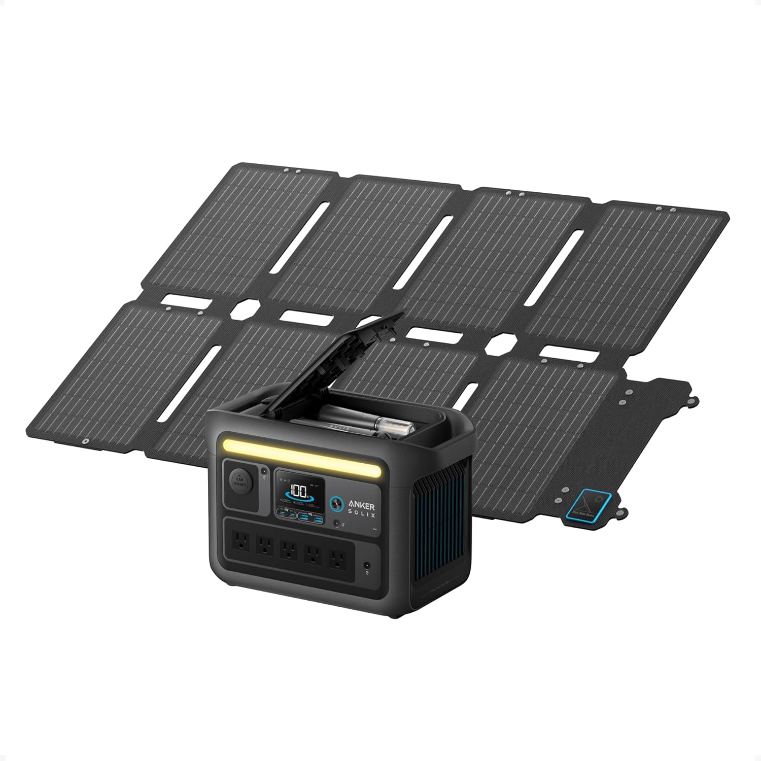 Estación eléctrica portátil Anker Solix C800X con panel de 100W-1