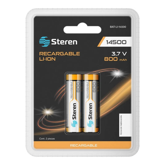 Bateria recargable Li-ion 14500 800 mah - 2 unidades-1