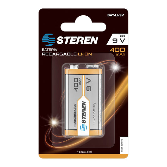 Batería recargable Li-ion cuadrada de 9V 400mAh-1