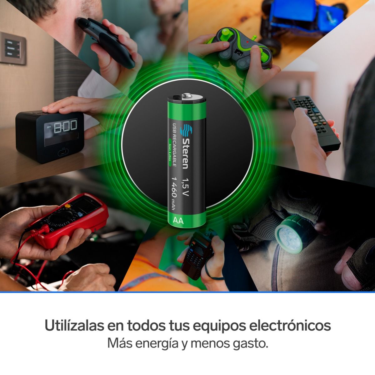 Batería recargable USB Li-ion AA de 1,460mAh - 4 unidades-8