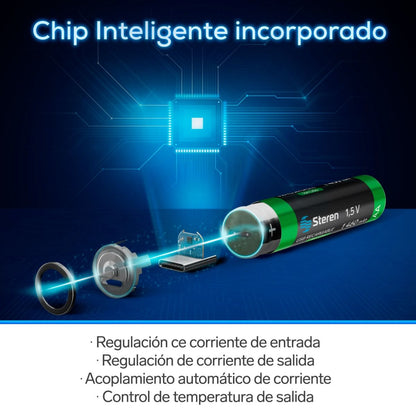 Batería recargable USB Li-ion AA de 1,460mAh - 4 unidades-10