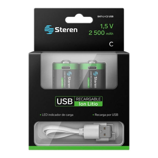 Bateria recargable USB Li-ion tipo C 2,500mah - 2 unidades-1