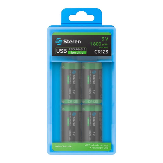 Batería recargable USB Li-ion CR123 de 600mAh-1