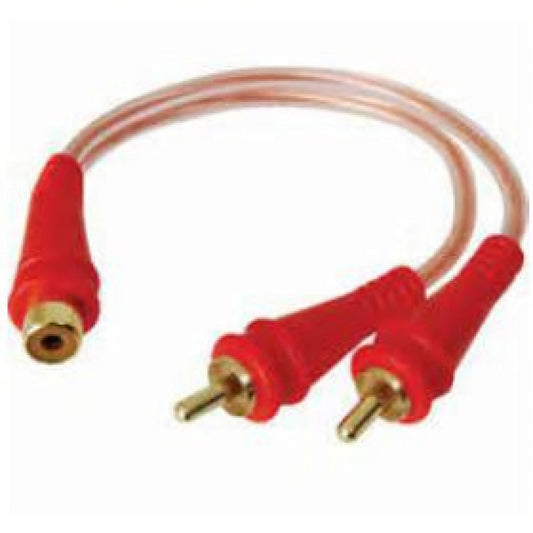 Cable Audiopipe de 2 RCA macho a RCA hembra de 15 cm con conectores dorados-1
