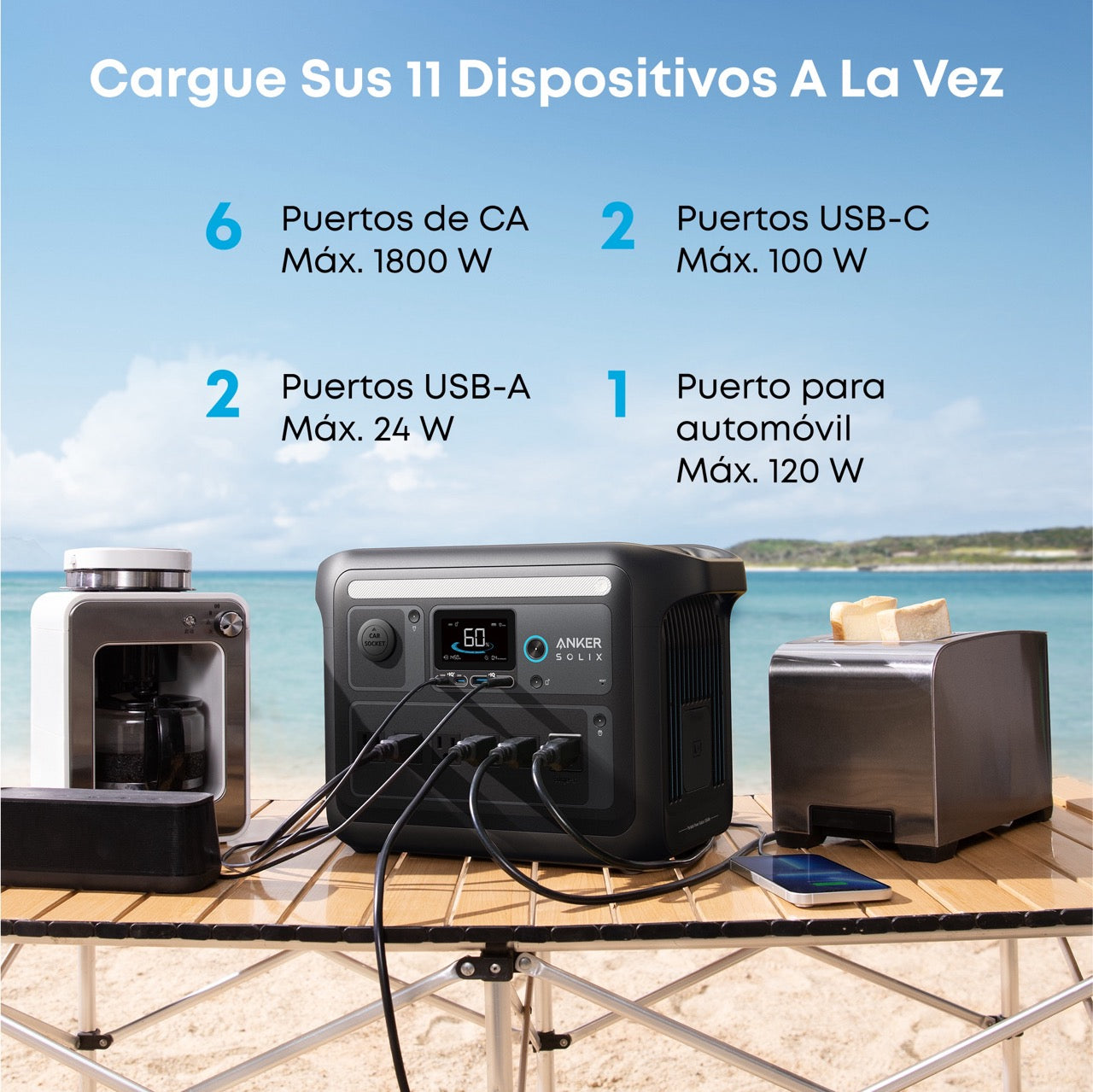 Estación eléctrica portátil Anker Solix C1000X-6