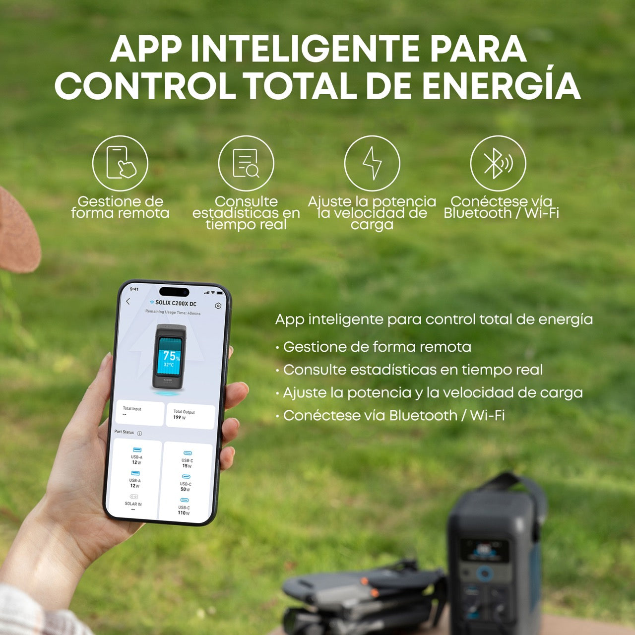 Estación eléctrica portátil DC Anker Solix C200X DC-9
