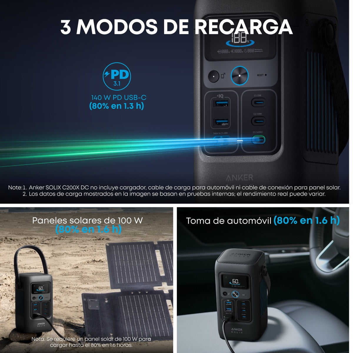 Estación eléctrica portátil DC Anker Solix C200X DC-4