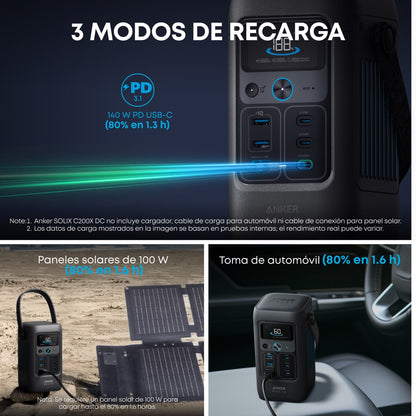 Estación eléctrica portátil DC Anker Solix C200X DC-4