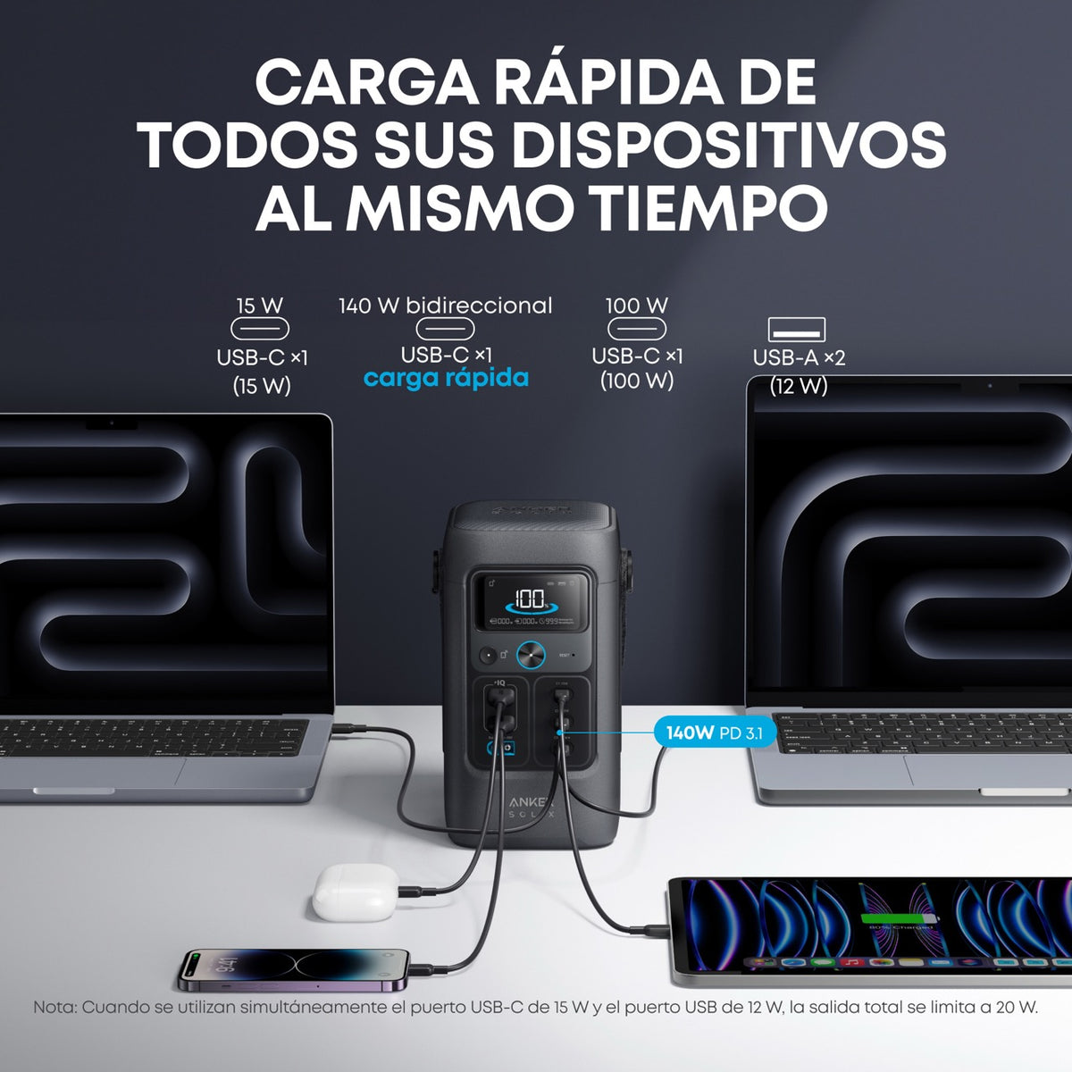 Estación eléctrica portátil DC Anker Solix C200X DC-5