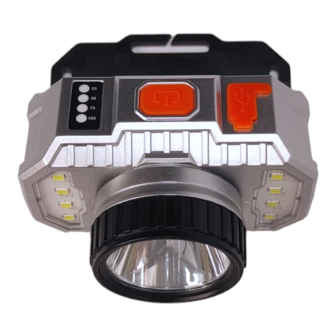 Lámpara de cabeza de 3 led con batería recargable-1