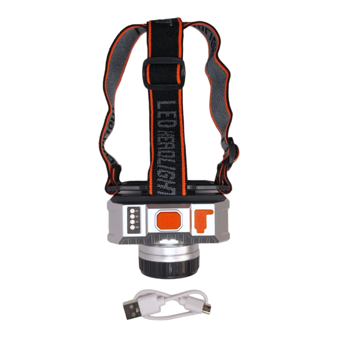 Lámpara de cabeza de 3 led con batería recargable-3