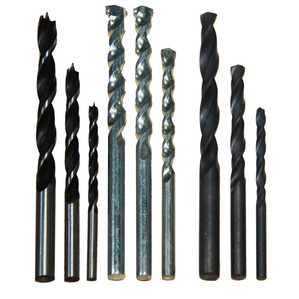 Kit de brocas para pared, metal y madera de 9 piezas-1