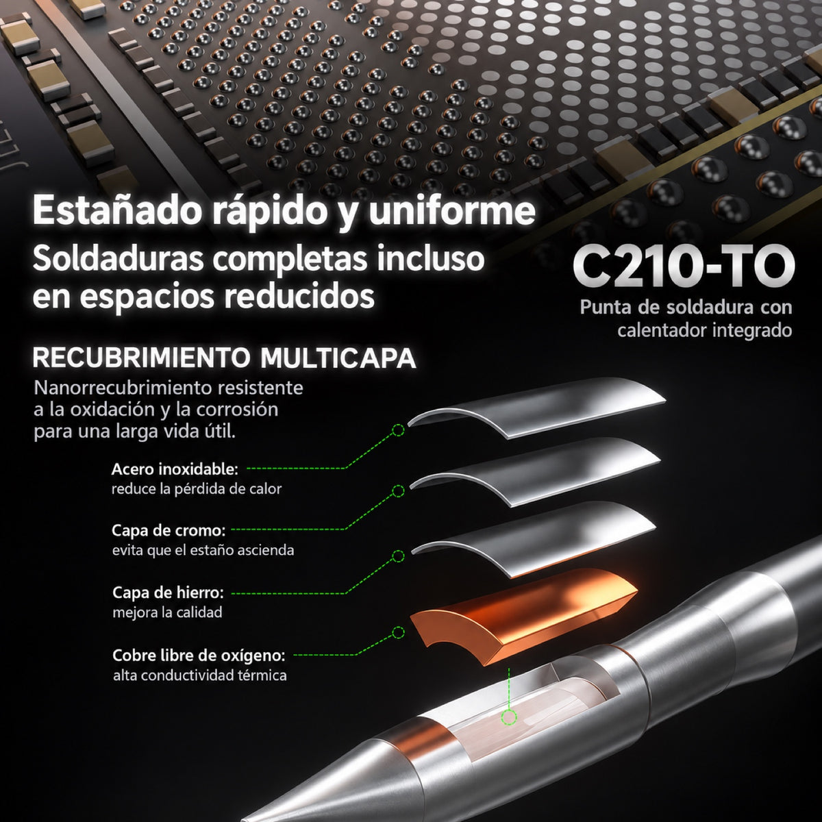 Punta de bola Mechanic C210-TO para cautín T210-4
