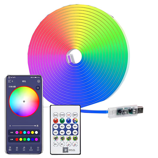 Tira LED flexible neón RGB-IC de 5V - 5m-1
