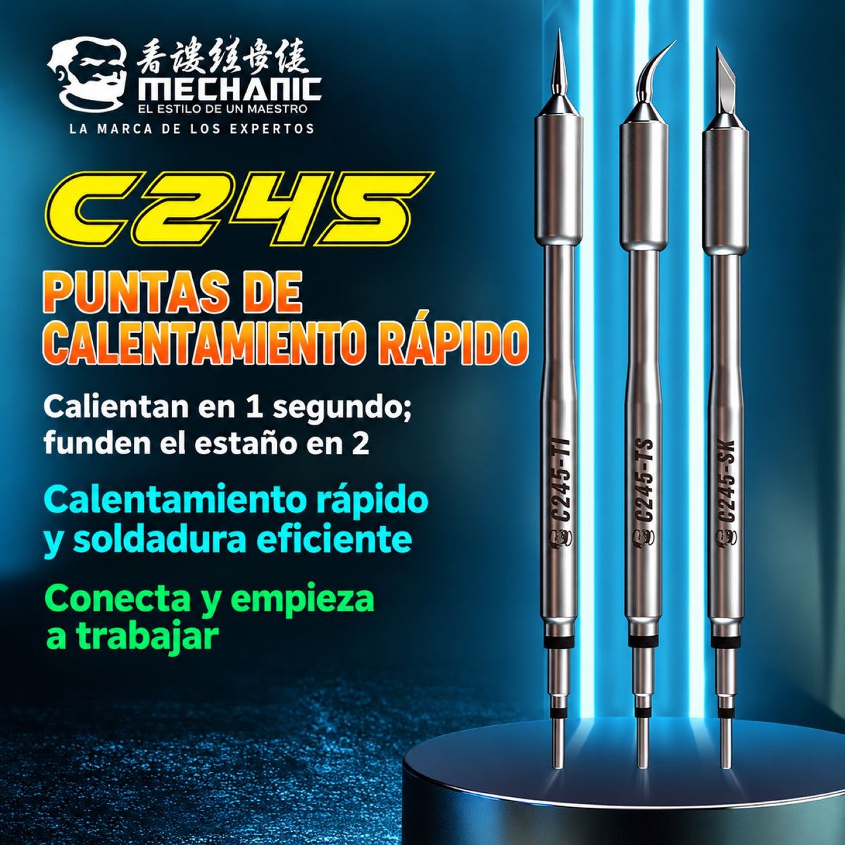 Punta tipo cuchilla Mechanic C245-SK para cautín T245-3