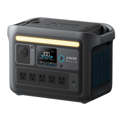 Estación eléctrica portátil Anker Solix C800X con panel de 100W