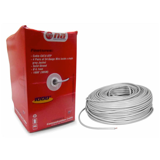 Cable UTP CAT 6, carrete gris de 305m-1