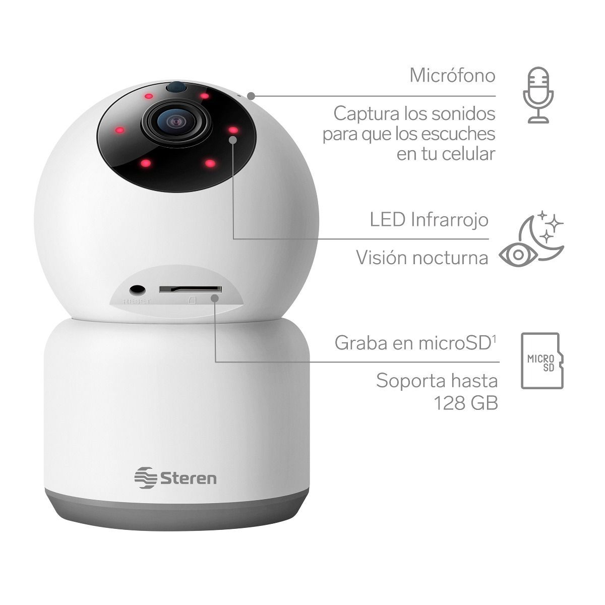 Cámara Steren Wi-Fi robotizada con sensor de movimiento-2