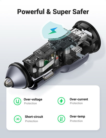 Cargador UGREEN para carro de 60W-3