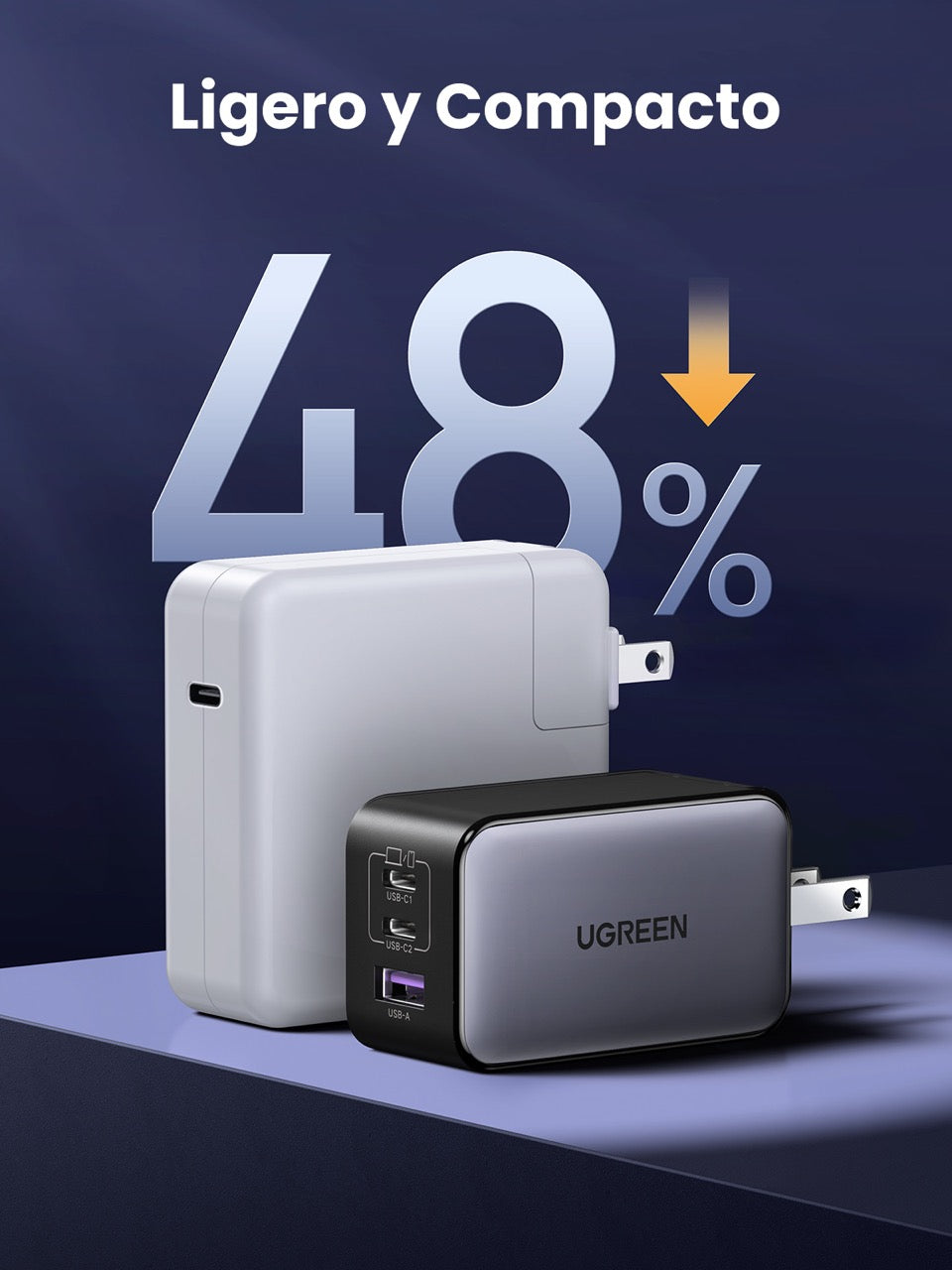 Cargador UGREEN de 3 puertos - 65W-4