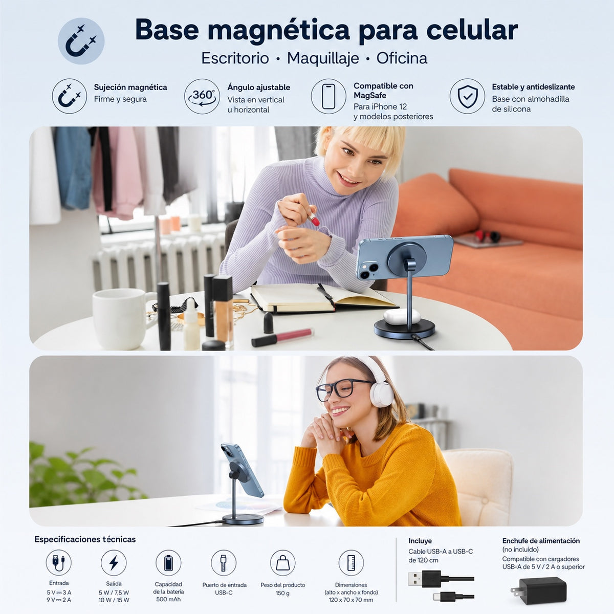 Cargador inalámbrico 2 en 1 UGREEN - 20W