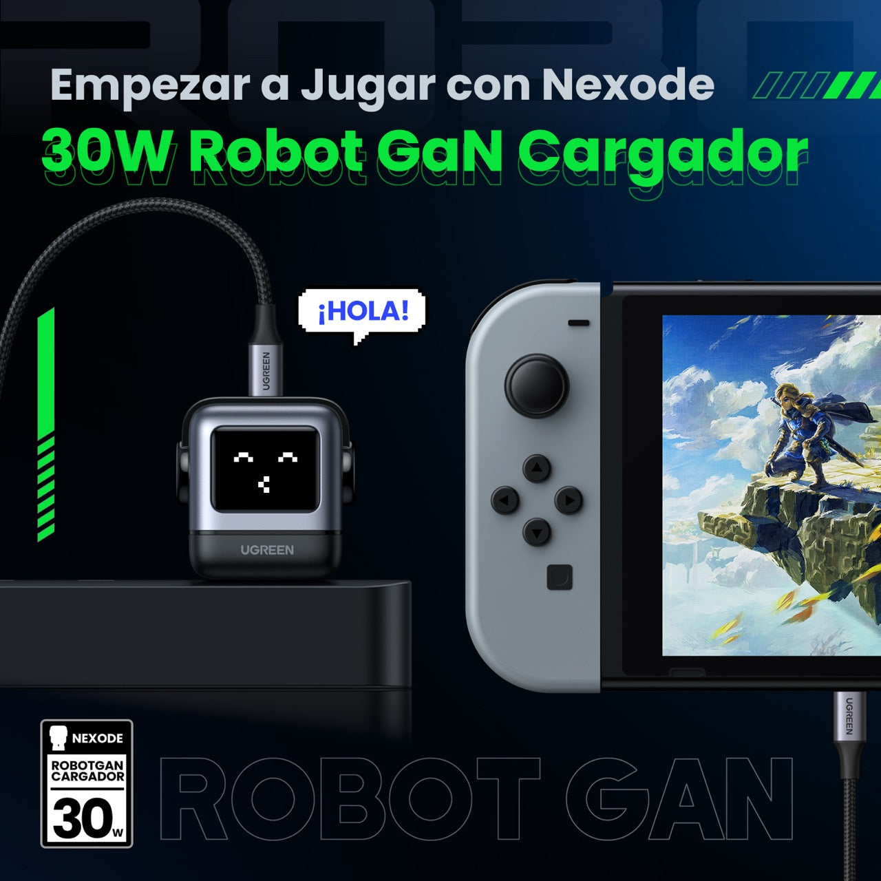 Cargador UGREEN UNO de 1 puerto de 30W - gris-6