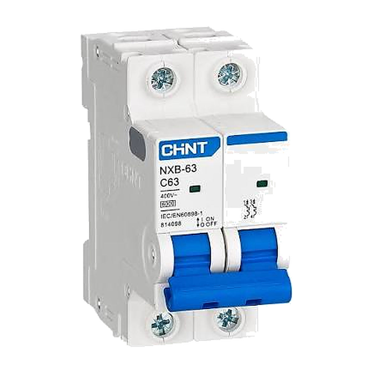 Flipón termomagnético Chint NXB-63 de 2 polos y 63A-1