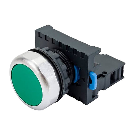 Pulsador rasante Chint 1NO verde de 22mm NP8-10BN/3-1
