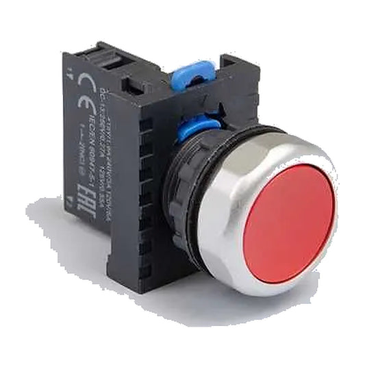 Pulsador rasante Chint 1NC rojo de 22mm NP8-01BN/4-1