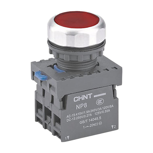 Pulsador iluminado Chint 1NC rojo 110/220V NP8-01BND/4-1